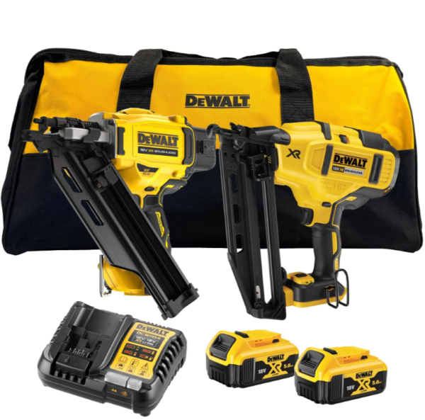 DeWalt DCK246P2-QW Accu Afwerktacker DCN660 en Constructietacker DCN930 | 18v 5.0Ah in tas - DCK246P2-QW-5035048798614