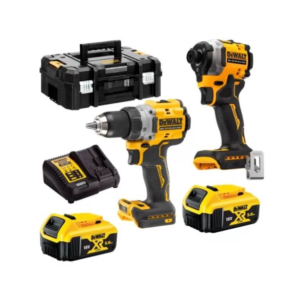 DeWALT DCK2051P2T - 18V XR Brushless twin kit DCD800 + DCF850 - 2x 5Ah in TSTAK - DCK2051P2T-QW-5035048839836
