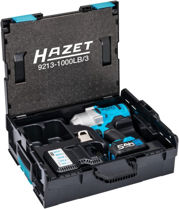 HAZET Accu-slagmoersleutel 9213-1000LB/3 · Losdraaimoment maximaal [Nm]: 1400 Nm · 3/4 inch (20 mm) vierkant massief · 3-delig-4000896249886