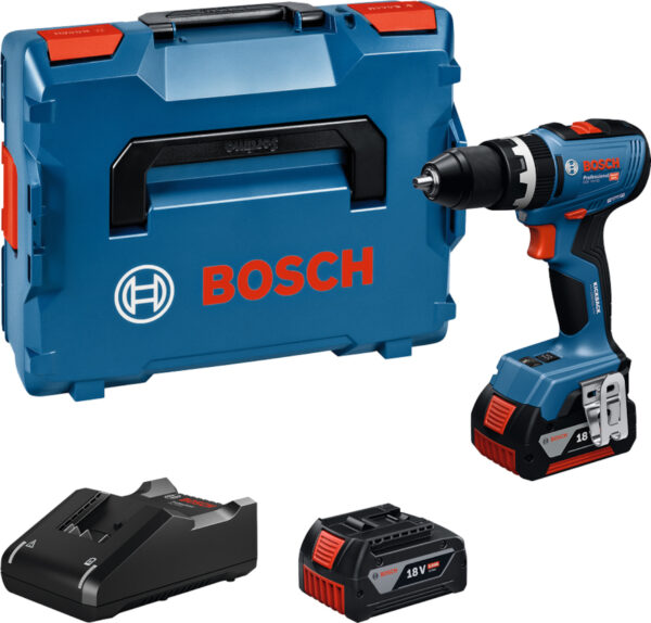 Bosch Blauw GSB 18V-65 Accu klopboorschroevendraaier | 2x GBA 18V 5,0 Ah & GAL 18V-40 Lader - 06019N3303-4053423321142