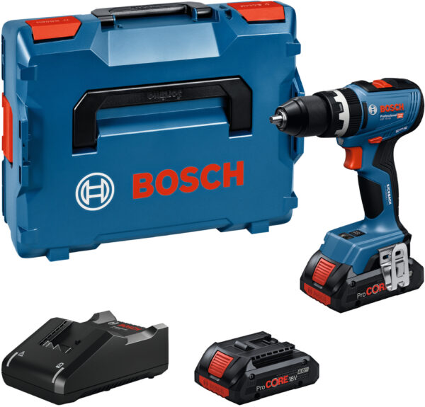 Bosch Blauw GSB 18V-65 Accu klopboorschroevendraaier | Inclusief 2x ProCORE18V 4,0 Ah & GAL 18V-40 Lader - 06019N3306-4053423321159