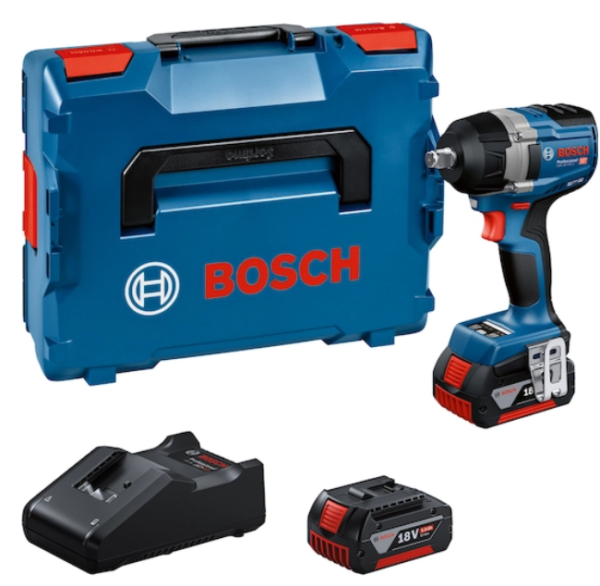 Bosch Blauw GDS 18V-750 C Accu slagmoeraanzetter | Inclusief 2x GBA 18V 5,0 Ah Accu&apos;s en lader GAL 18V-40 - 06019L9003-4059952655154