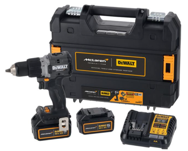 DeWalt DCD85MP2T-QW - Mclaren Limited Edition 18V XR Compacte Schroef-/klopboormachine - DCD85MP2T-QW-5054905326616
