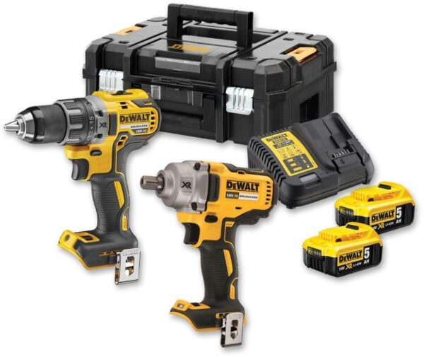DeWalt DCK2077P2T | Comboset | 18V | 5,0AH Li-ion | DCD791 schroefboormachine + DCF894 slagmoersleutel | Set - DCK2077P2T-QW-5035048699461