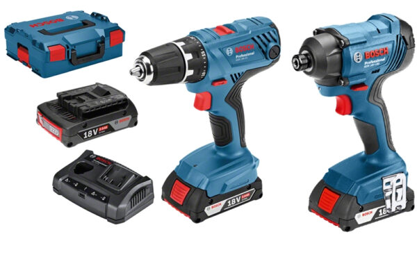 Bosch Blauw GSR 18V-21 Professional Accuschroefboormachine + GDR 18V-160 Professional Accu Slagschroevendraaier | 2.0Ah Li-Ion in L-Boxx - 06019G5101-3165140917155