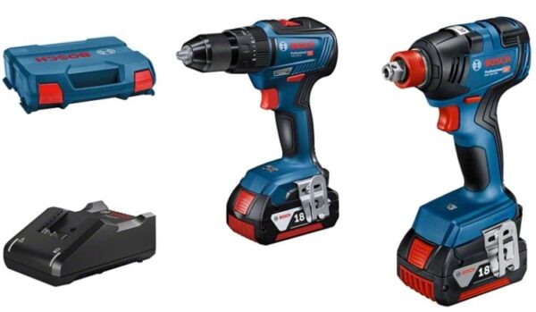 Bosch Blauw Combopack GSB 18V-55 Accu schroef-klopboormachine + GDX 18V-200 Slag(moer)schroevendraaier | 2 x 4.0Ah accu&apos;s + lader - 06019J2208-4059952596754