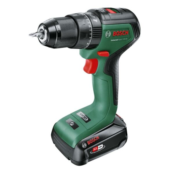 Bosch Groen UniversalImpact 18V-60 | Accuklopboorschroevendraaier | met twee standen | Incl. Accu en Lader - 06039D7101-4053423230888