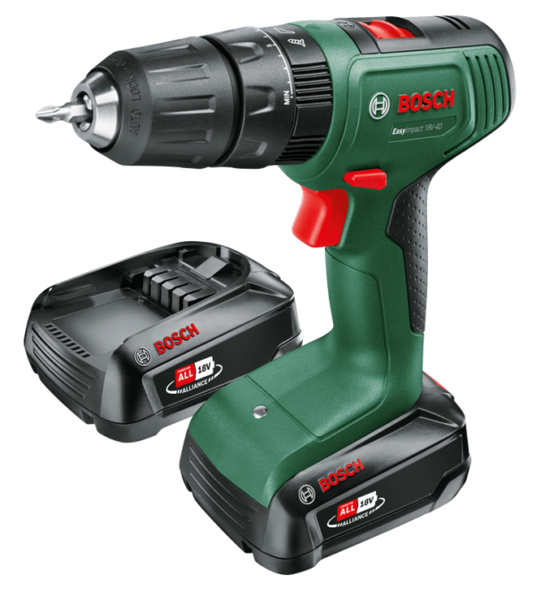 Bosch Groen EasyImpact 18V-40 | Accuklopboorschroevendraaier | met twee standen | 2 x 1.5 Ah accu + snellader 06039D8102-4053423230727