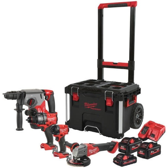 Milwaukee M18 FPP4E-555T | Powerpack 4-kit | (M18FPD3, FID3, FHX, ONEFSAG125XB, 2 x 5,5, 1 x 3,0Ah) 4933492530-4058546418977