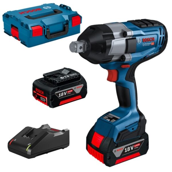 Bosch Blauw GDS 18V-1050 H | Professional Slagmoeraanzetter | met 2 x 5.0 Ah accu en lader - 06019J8522-4059952564777