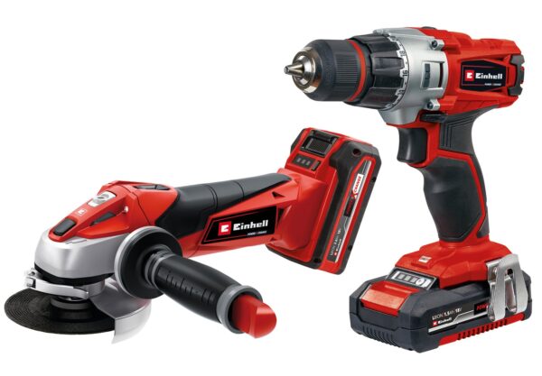 Einhell TE-TK 18 Li Kit 18 V/1.5 Ah/3.0 Ah (Accu Boor-/Schroefmachine/Accu Haakse slijper) - 2 accu&apos;s-4006825613711