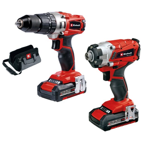 Einhell Power Tool Kit 18 V/2x 2.0 Ah (Accu Klopboor-/Schroefmachine + Accu Slagschroefmachine) - 2 accu&apos;s-4006825614817