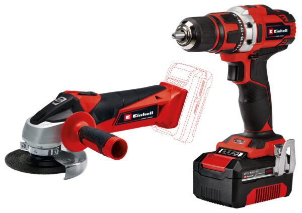 Einhell TE-TK 18/2 Li Kit 18 V/4.0 Ah, (Accu Boor-/Schroefmachine / Accu Haakse Slijper) - 1 accu - 4257240 - 4257240-4006825661842