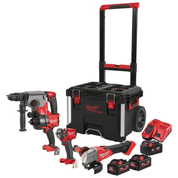 Milwaukee M18 FPP4C-555T | M18 FUEL powerpack 4-kit | (M18FPD3, FIW2F12, FHX, FSAG125XB 2 x 5,5, 1 x 5,0Ah) 4933492525-4058546418922