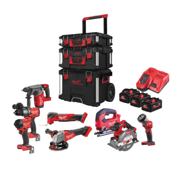 Milwaukee M18 FPP8E-553P Accu Powerpack 8-delig 18V 5.5Ah in PACKOUT Set - 4933499240-4058546564049