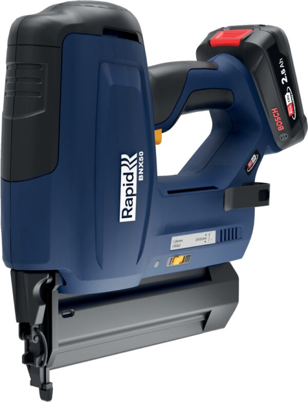 Rapid BNX50 Accu Nageltacker | 18V | P4A | 2.5 Ah accu + lader| Incl. 300 8/30 mm brads | In koffer 5001498-4051661037597