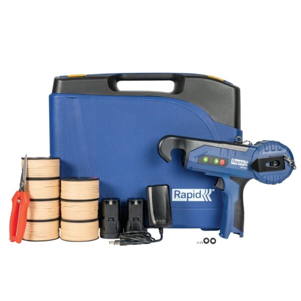 Rapid BHX50 Accubindmachine | 14,4V | 2 x 2,5 Ah accu + snellader | Incl. 8 spoelen met binddraad | In koffer 5001596-4051661039928