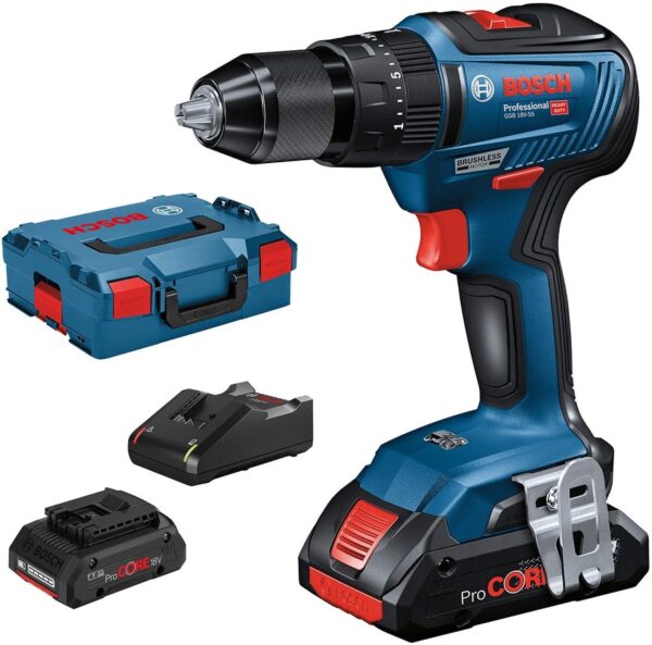 Bosch Blauw GSB 18V-55 | Accuklopboor/schroefmachine I L-Boxx | 2 accu&apos;s 4.0Ah procore - 06019H5304-4059952509419