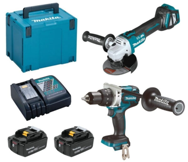 Makita DLX2255TJ Combiset - DDF486 Accuboormachine + DGA513 Haakse Slijper | 18v 5.0Ah Li-ion-0088381860765