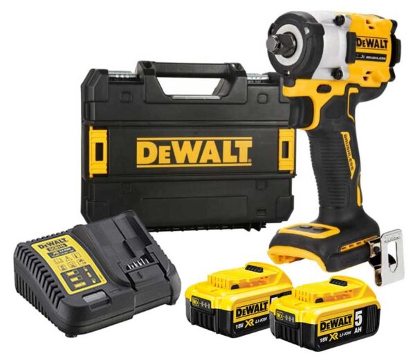DeWalt DCF921P2T-QW - 18V XR Brushless Compacte Slagsmoersleutel | met Frictiering | 1/2" aansluiting | 2x 5.0Ah | in TSTAK - DCF921P2T-QW-5035048743744