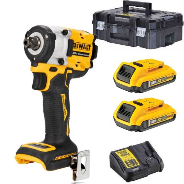 DeWalt DCF922D2T-QW - 18V XR Brushless Compacte Slagsmoersleutel | met 1/2" Pinaansluiting | 2 x 2.0Ah | in Tstak - DCF922D2T-QW-5035048743775