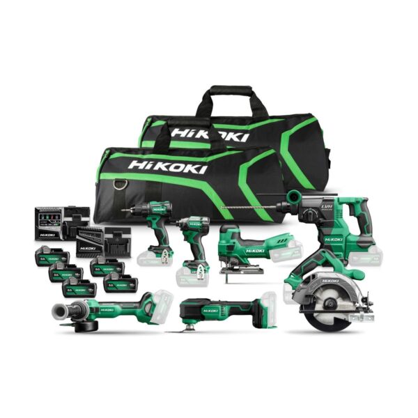Hikoki KC18H7A 505 18V Voordeelpack | 7 x 18V machines | 5 x 5.0 Ah accu en snellader | In draagtas - KC18H7A-505-8717574073232