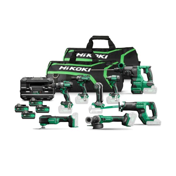 Hikoki KC18H8A MVA4 18V Voordeelpack | 8 x 18V machines | 4X BSl36A18X accu&apos;s en lader | In draagtas - KC18H8A-MVA4-8717574073249