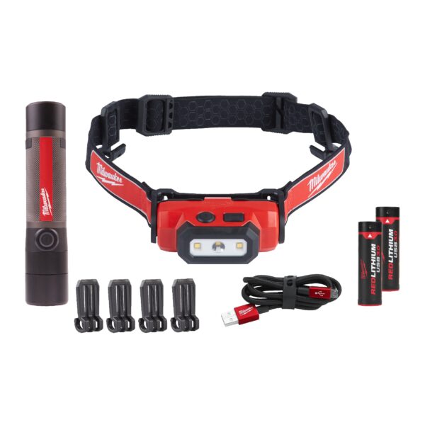 Milwaukee L4 FMHLLED-302 L4 LED powerpack 2-kit (L4 FMLED, L4 HL, 2 x 3,0Ah) - 4933492105-4058546414726