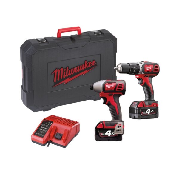 Milwaukee M18 BPP2C-402C Powerpack (M18BPD+M18BID + 2 x 4.0 Ah accu)-4002395003419