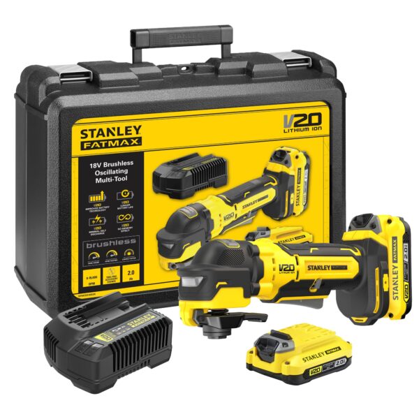 Stanley FATMAX SFMCE510D2K 18V 2x2.0Ah Brushless Accu Multitool | In Koffer - SFMCE510D2K-QW-5035048748589