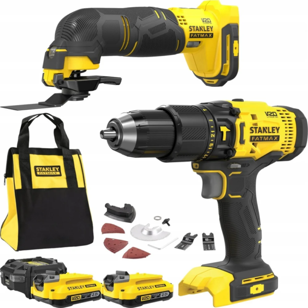 Stanley FATMAX SFMCK213D2S COMBI: 18V Schroefklopboormachine + Multitool - SFMCK213D2S-QW-5035048821671