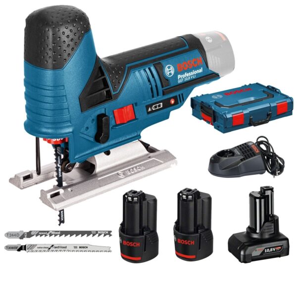 Bosch Blauw GST 12V-70 Professional Accu decoupeerzaag | in L-Boxx | 12v 2.5Ah + extra accu 4.0Ah - 0615990HL3-3165140897785