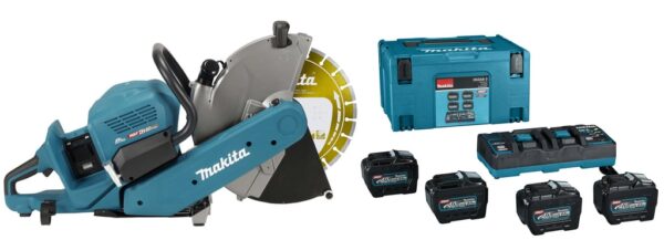 Makita CE002GL402X | XGT 2x40 V Max Doorslijper 355mm | 4 x 8.0 Ah accu + duo snellader | met AWS zender | In Mbox - CE002GL402X-8720023192330
