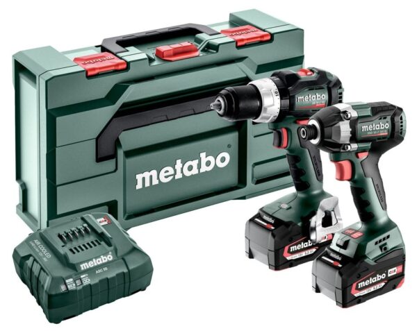 Metabo Accu Combo Set 2.8.8 | SB 18 LT BL (Klopboormachine) + SSD 18 LT 200 BL (Slagschroevendraaier) | 18 V | 2x 5.2Ah, ASC 55 | In Metabox --4061792210639