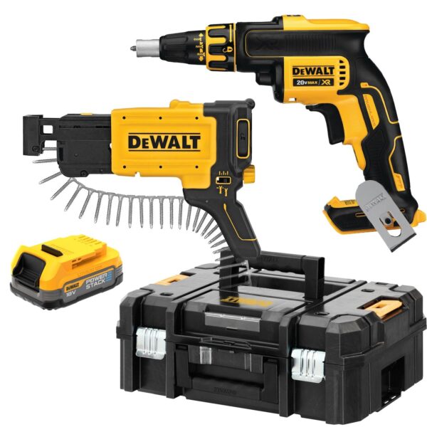 DeWalt DCF620E1K Accu Gipsplaatschroevendraaier | 1/4" | 18V XR Powerstack | in TSTAK - DCF620E1K-XJ-5035048788325