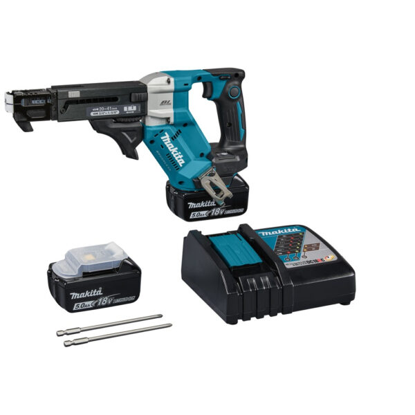 Makita DFR452RTJ | 18 V | Schroefautomaat | 20-41 mm | 5,0 Ah accu (2 st) | snellader in Mbox DFR452RTJ-0088381751216
