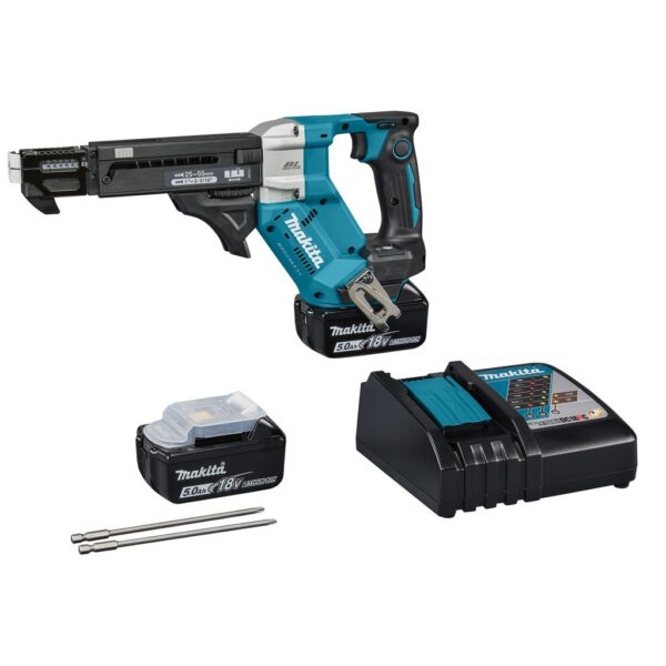 Makita DFR551RTJ | 18 V | Schroefautomaat | 25-55 mm | 5,0 Ah (2 st) | Snellader | in Mbox DFR551RTJ-0088381751278