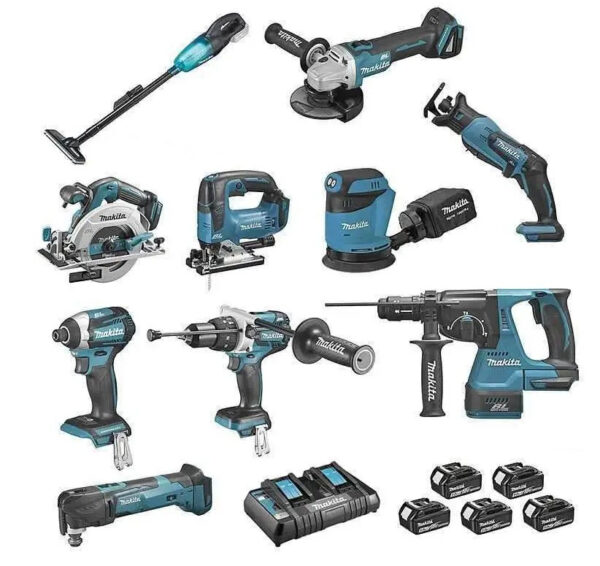 Makita DLX1011PTJ Accu combopack LXT 18v - 10 delig met 5x 5.0Ah accu&apos;s - DLX1011PTJ-3240890984319