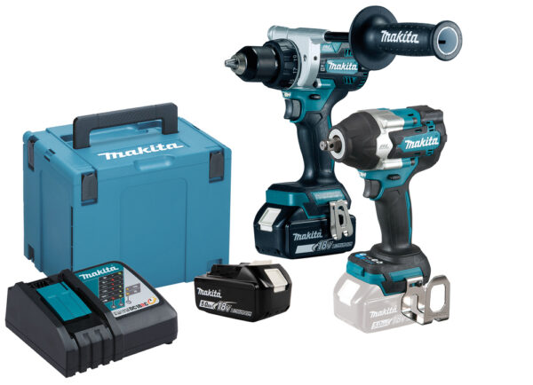Makita DLX2453TJ Combiset - DDF486 Accu Klopboormachine + DTW700 Slagmoersleutel | 18v 5.0Ah Li-ion DLX2453TJ-0088381747165