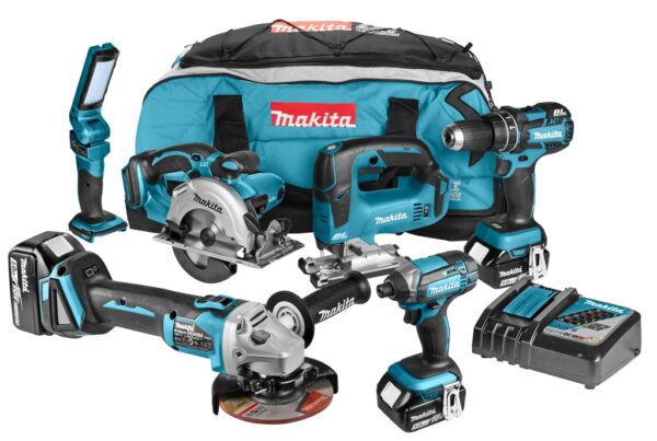 Makita DLX6058T Comboset 18v Li-ion met 3x 5.0Ah accu&apos;s-0088381824262