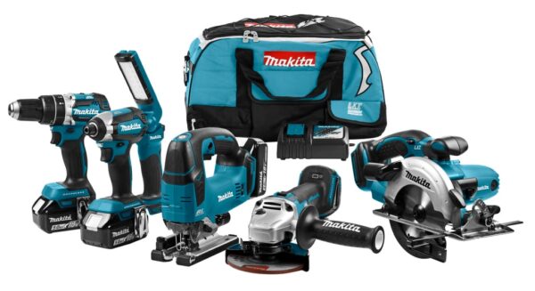 Makita DLX6082T Comboset 18v Li-ion met 3x 5.0Ah accu&apos;s - voor (klop)boren, (slag)schroeven, zagen en slijpen - DLX6082T-0088381857055