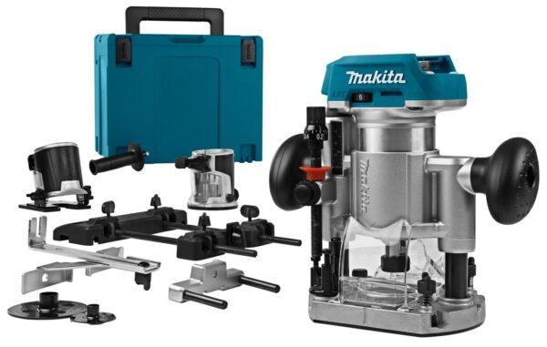Makita DRT50ZJX9 Accu Freesmachine 18v Li-ion | zonder accu&apos;s en lader in M-box met geleiderail adapter - DRT50ZJX9-0088381873680