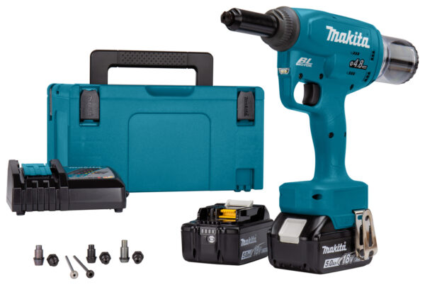 Makita DRV150RTJ | Accu Blindklinknageltang |18V | 5.0Ah | Li-Ion | MBox-0088381876520