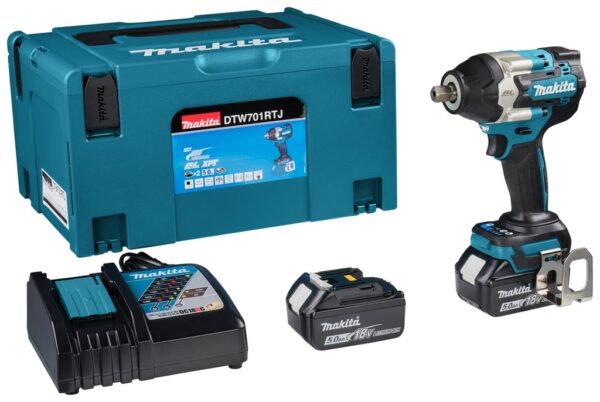 Makita DTW701RTJ | 18V | Accu Slagmoersleutel | 1/2" | 2 x 5.0 Ah accu + snellader | In Mbox-0088381723954