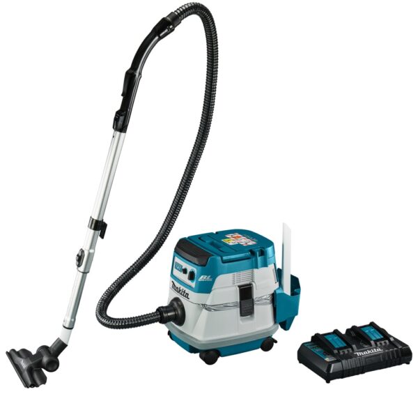 Makita DVC866LTX1 Accu Stofzuiger | 2 x 18V | 2 x 5,0 Ah accu + duo snellader | In doos - DVC866LTX1-0088381764087