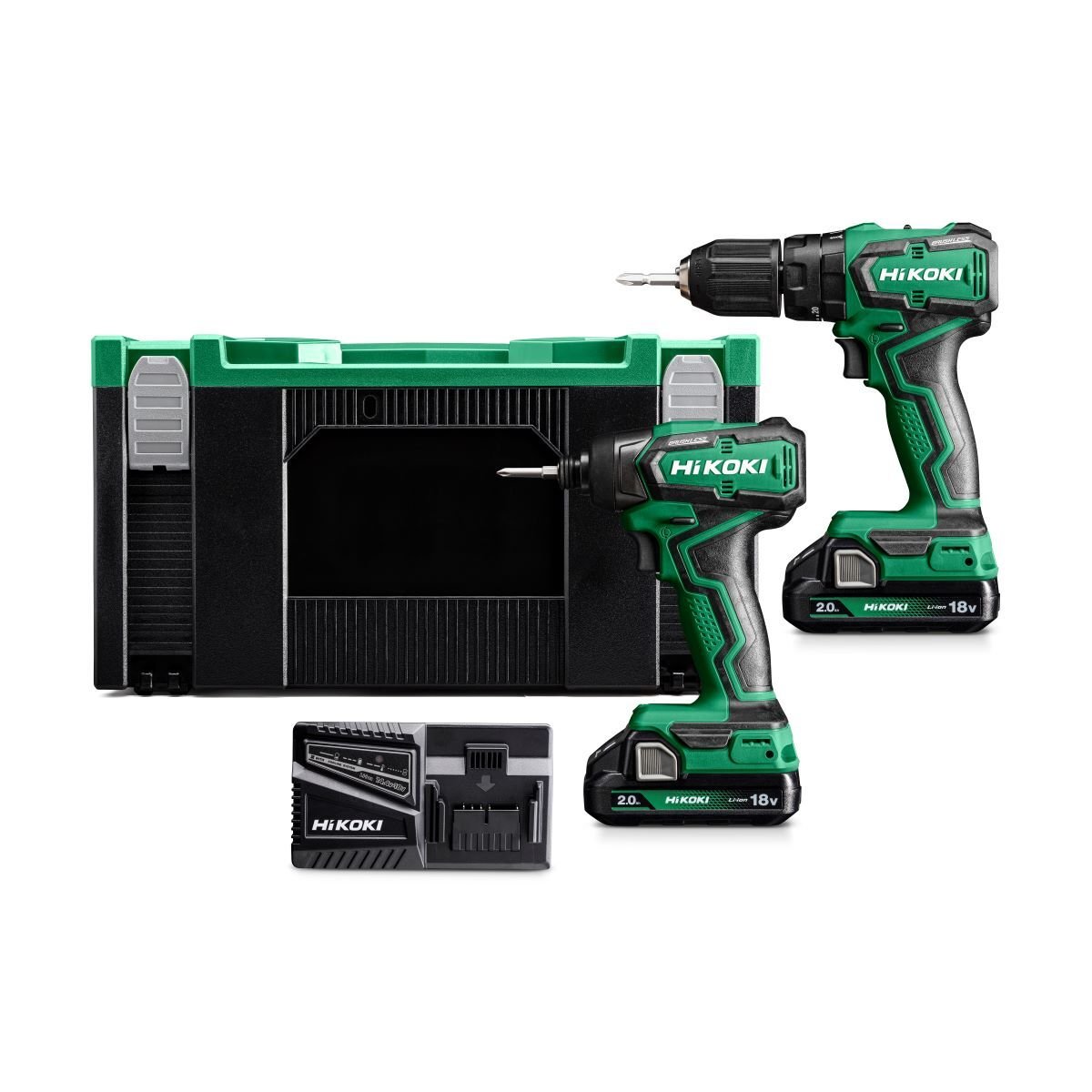 Hikoki KC18DDWGZ Combopack | DV18DD + WH18DD | 18 V | 2 x 2,0 Ah accu + lader | In HSC III koffer - KC18DDWGZ-4966376410934