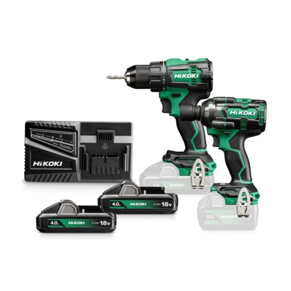 Hikoki KC18DEWLZ | Accu Combopack | DS18DE +WR18DE | 18 V | 2x 4,0 Ah accu&apos;s + lader | In HSC III koffer - KC18DEWLZ-4966376413683