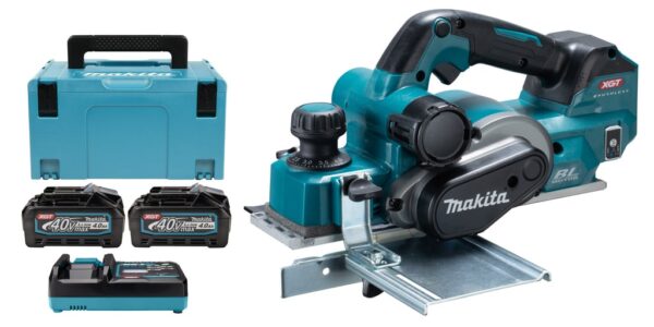 Makita KP001GM201 | 40V Max | Accu Schaafmachine | 82 mm | 4,0 Ah accu (2 st) | Snellader | in Mbox KP001GM201-0088381762311