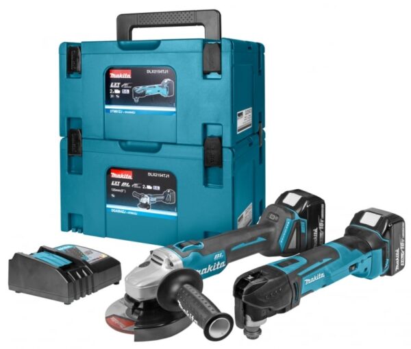 Makita DLX2154TJ1 combiset - DGA504 accu haakse slijper + DTM51 accu multitool-0088381809719
