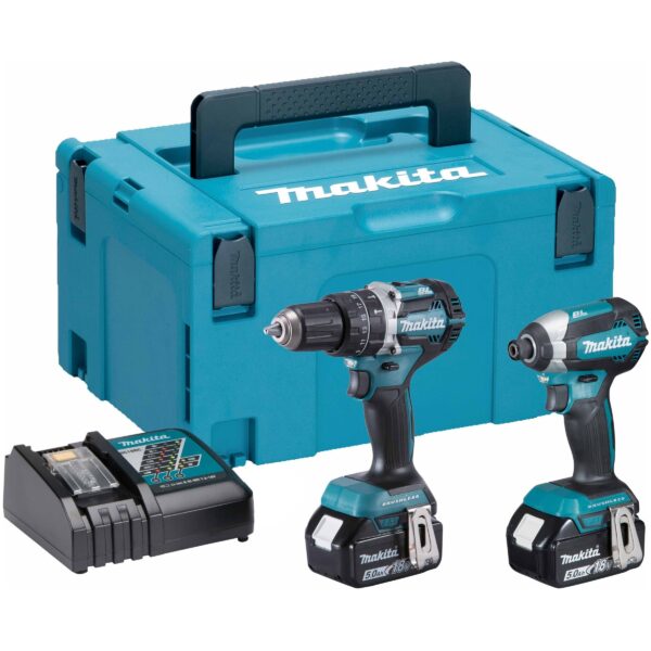 Makita DLX2180TJ - DHP484 Accuklopboormachine + DTD153 Accu Slagschroevendraaier 18v 5,0ah Li-ion-0088381827843